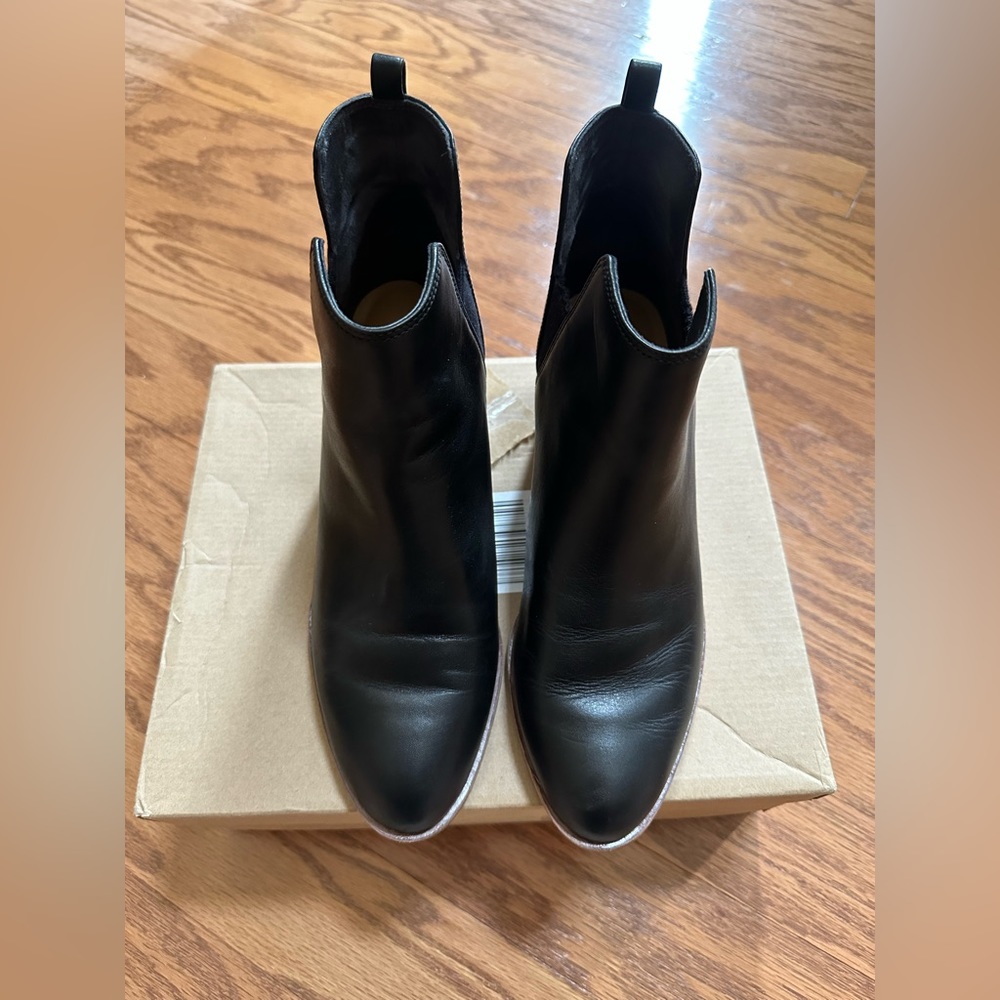 Black Faux Leather Booties